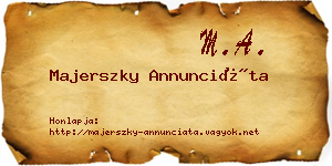 Majerszky Annunciáta névjegykártya